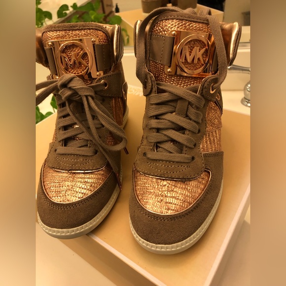 Michael Kors Nikko high tops wedge sneakers size 6.5 - Picture 6 of 14